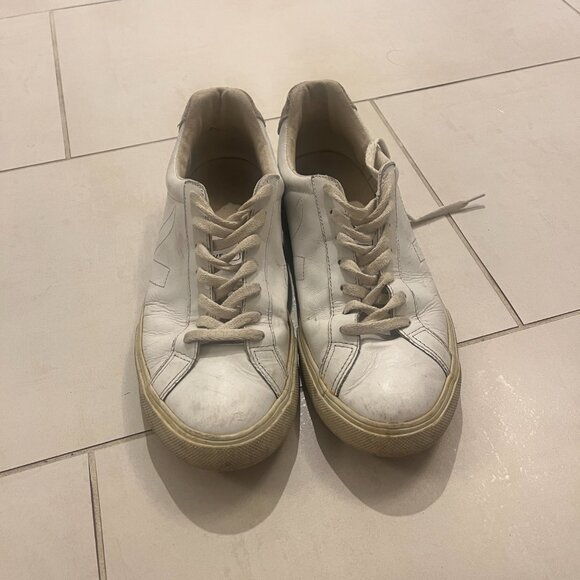 Men\'s Esplar Low Top Leather Sneakers White US Size 10 EU Size 43 Pre-Owned